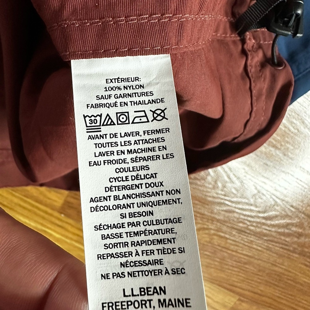 LL Bean Windbreaker Mens XXL Teal Mountain Classic Anorak Jacket Hooded Nylon - Picture 8 of 8